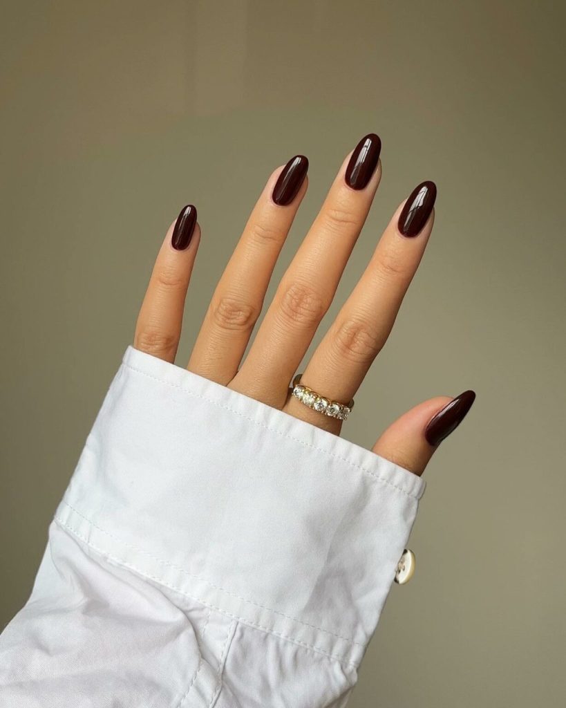 Classy Dark Red Nails