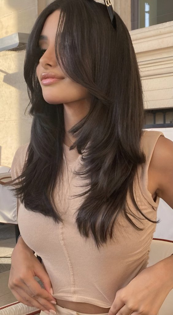 Classy Layered Haircut With Curtain Bangs