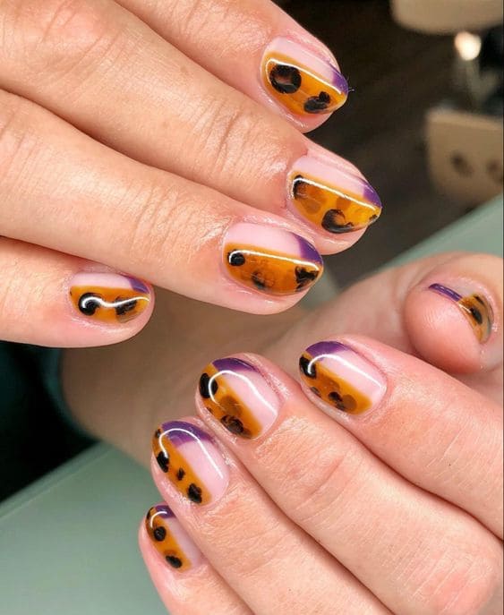 Clear Tortoiseshell Manicure