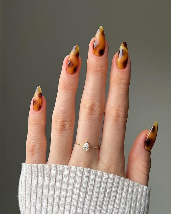 Clear Tortoiseshell Manicure
