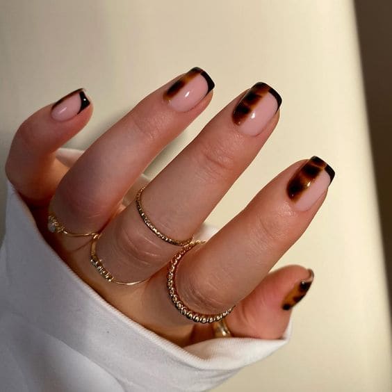 Clear Tortoiseshell Manicure