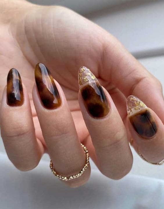 Clear Tortoiseshell Manicure