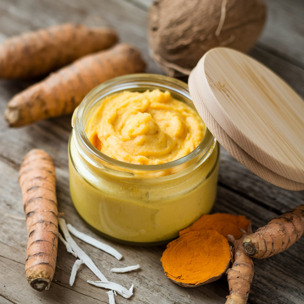 Coconut Oil and Turmeric Scrub (for brightening)