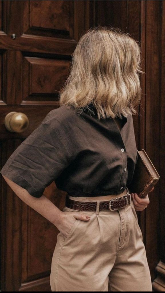 Cropped Blouse And Trousers