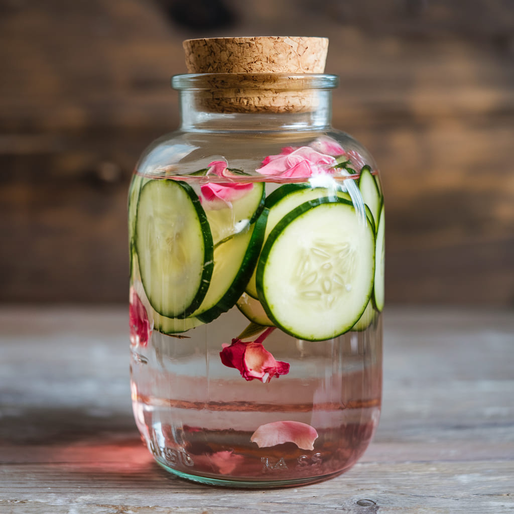 Cucumber and Rose Water Cooling Treatment