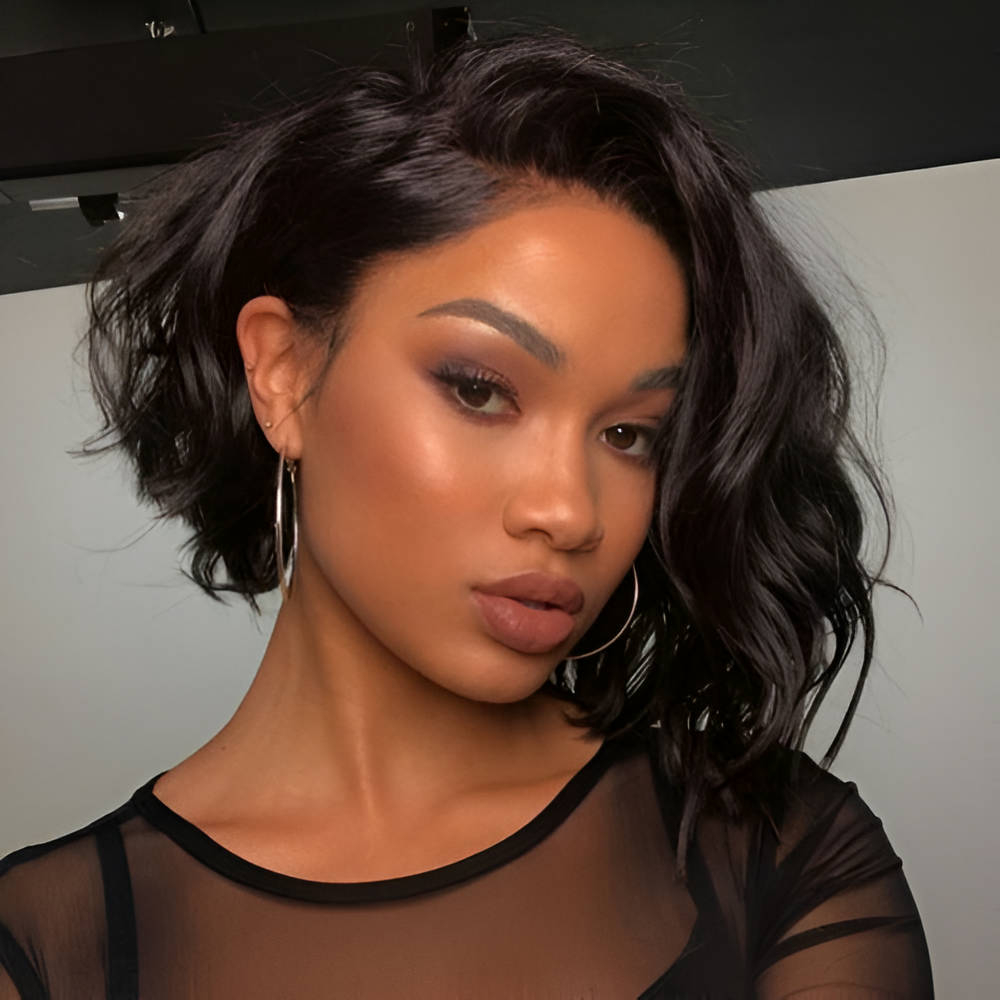 Curly Asymmetrical Bob