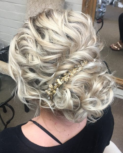 Curly Blonde Updo