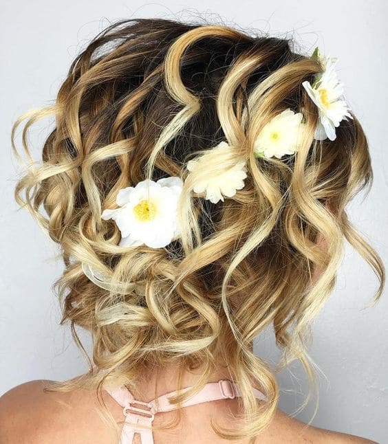 Curly Blonde Updo
