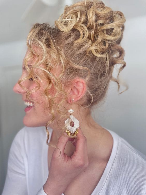 Curly Blonde Updo