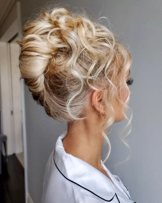 Curly Blonde Updo
