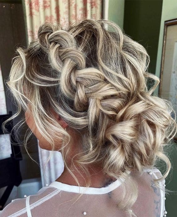 Curly Blonde Updo