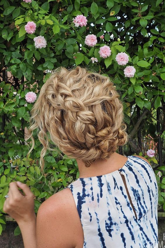 Curly Blonde Updo