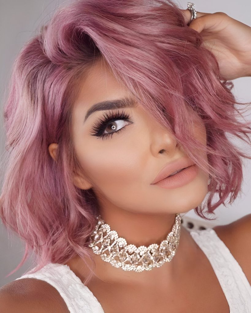Curly Pink Bob