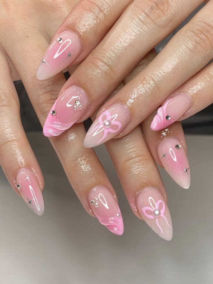 Cute Bow Nails