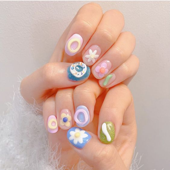 Cute Pastel Jelly Nails1