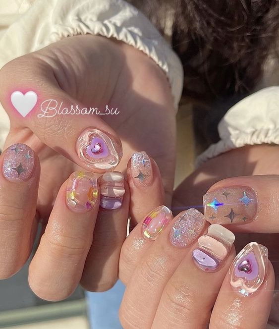 Cute Pastel Jelly Nails3