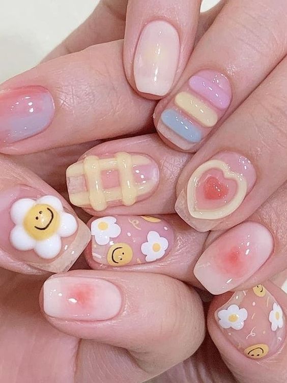 Cute Pastel Jelly Nails