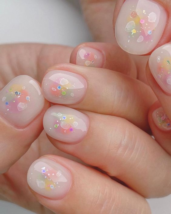 Cute Pastel Jelly Nails6