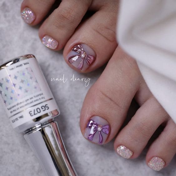  Cute Ribbon Pedicure