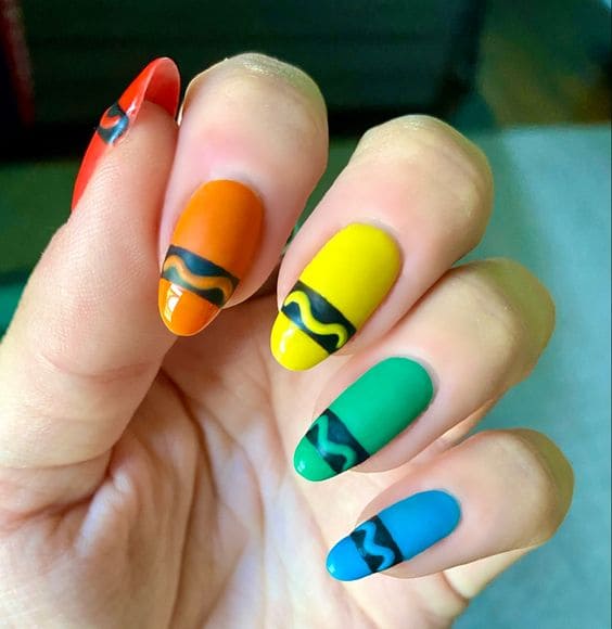 Cute School Supply Nail Art