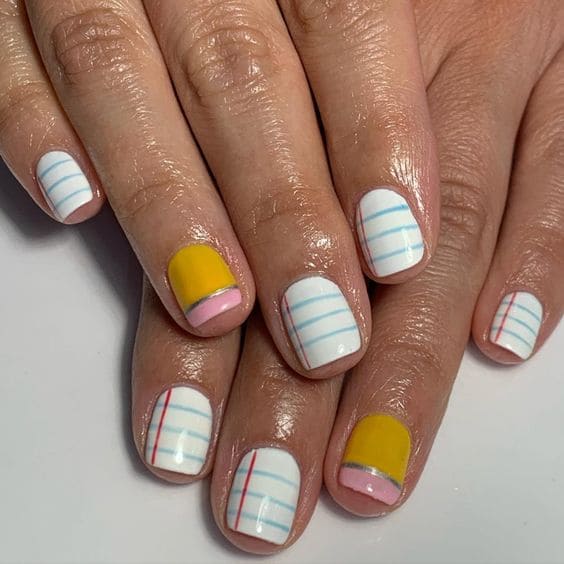 Cute School Supply Nail Art