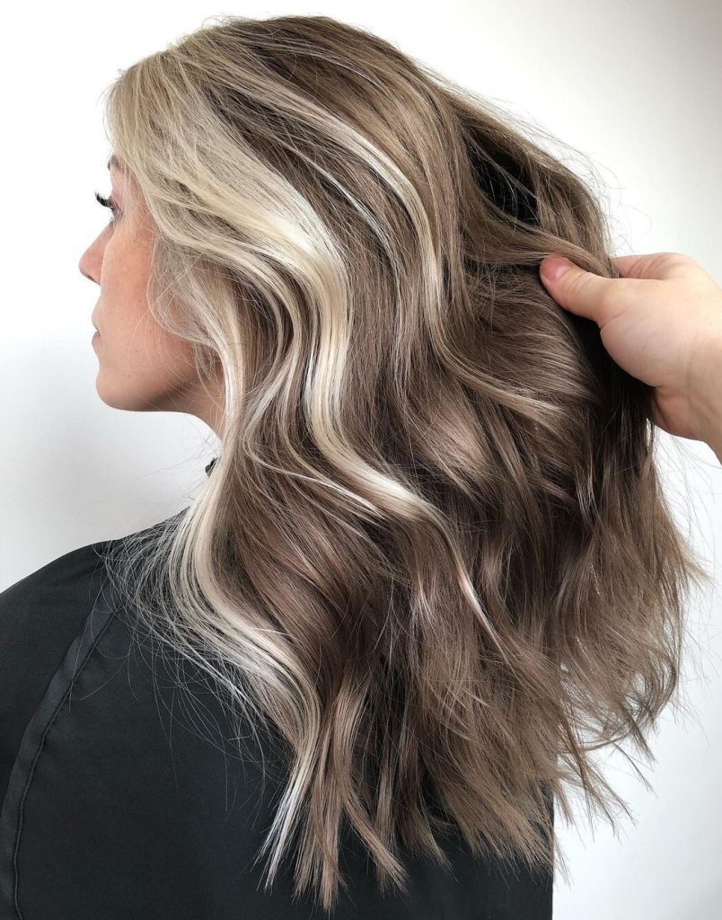 Dark Hair With Big Highlight Streaks