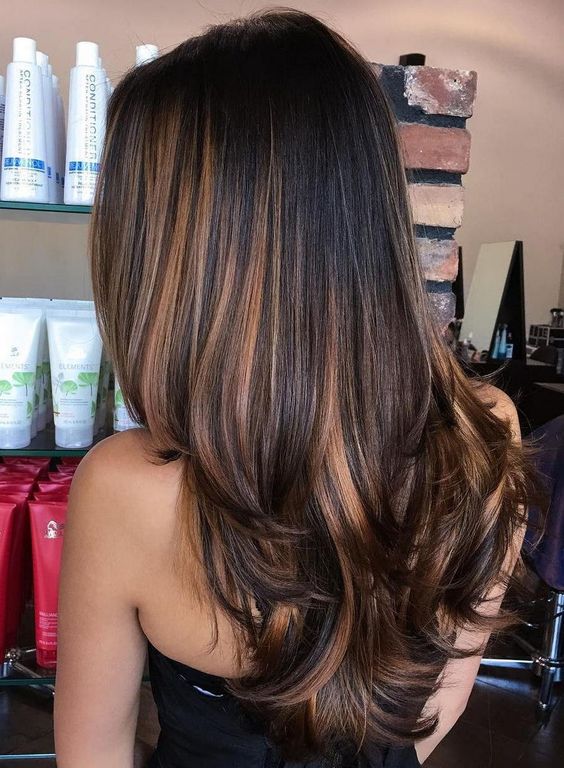 Dark Hair With Blonde Balayage Waves