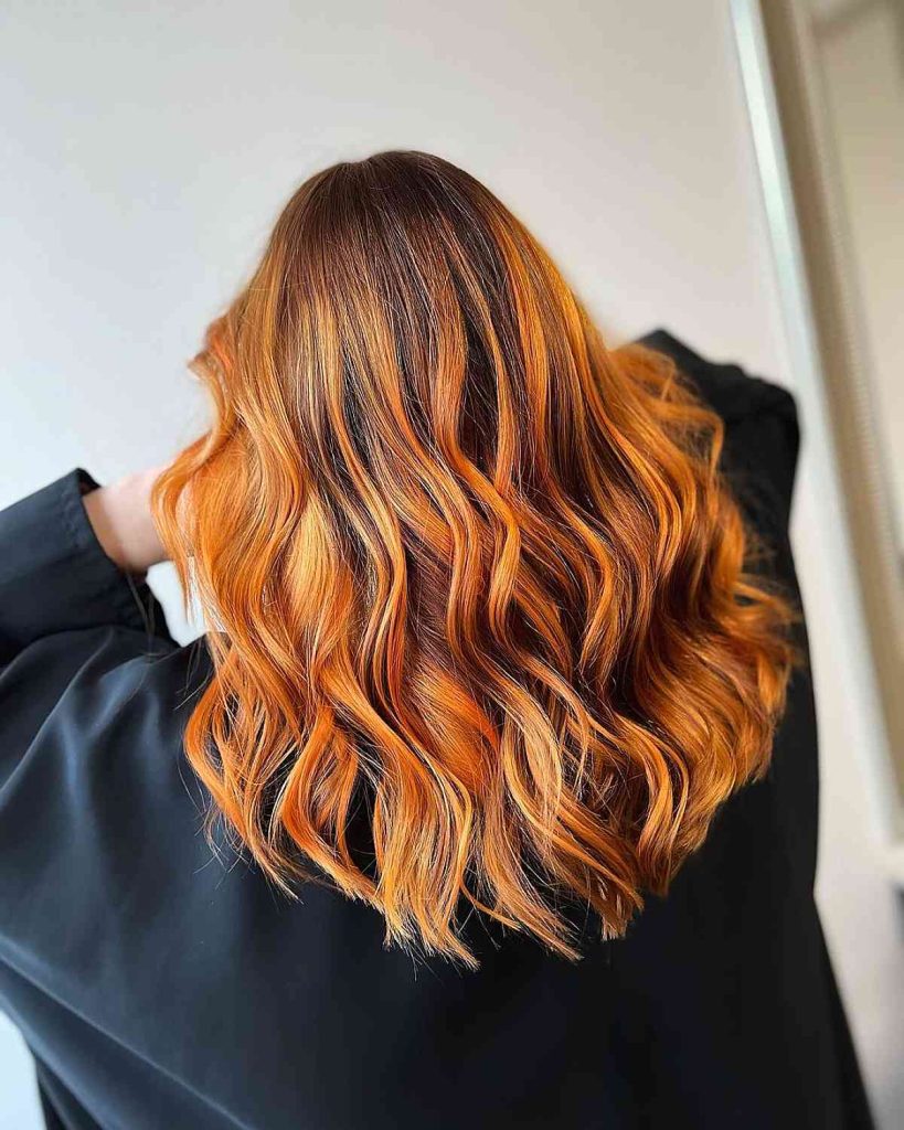 Dark Hair With Orange Streaks