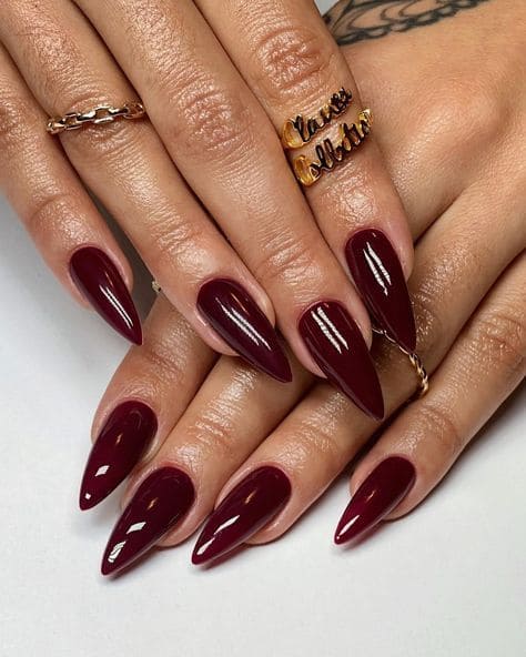 Deep Burgundy On Nails1