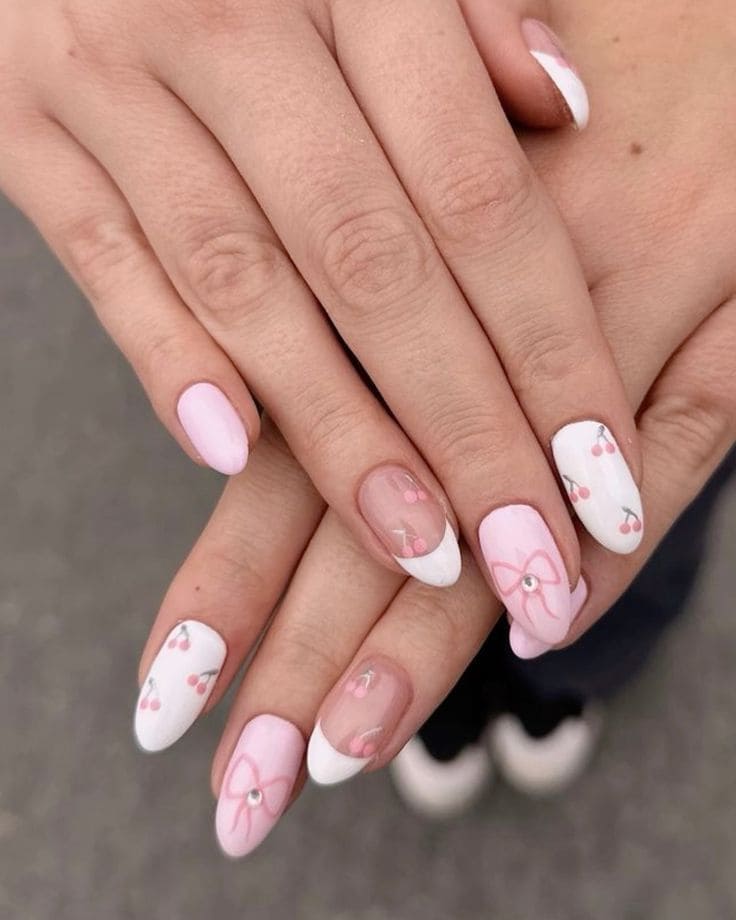 Delicate Bow Nail Designsv