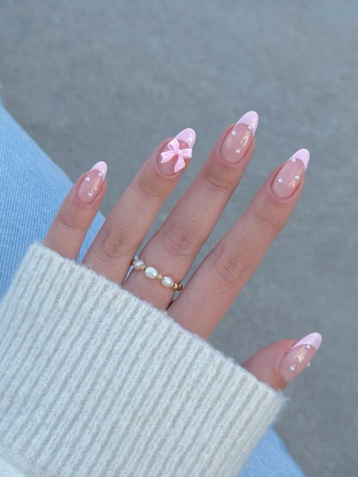 Delicate Bow Nail Designs