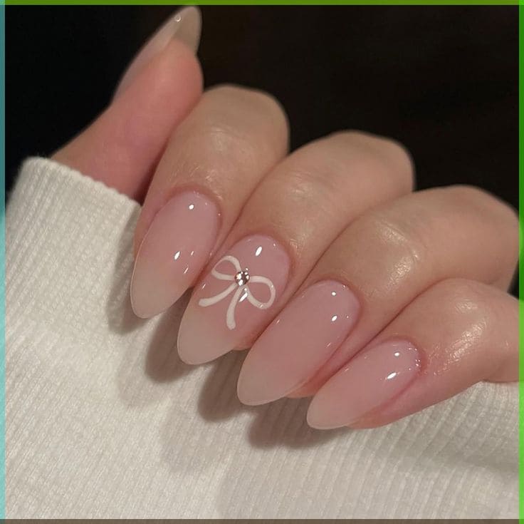 Delicate Bow Nail Designs
