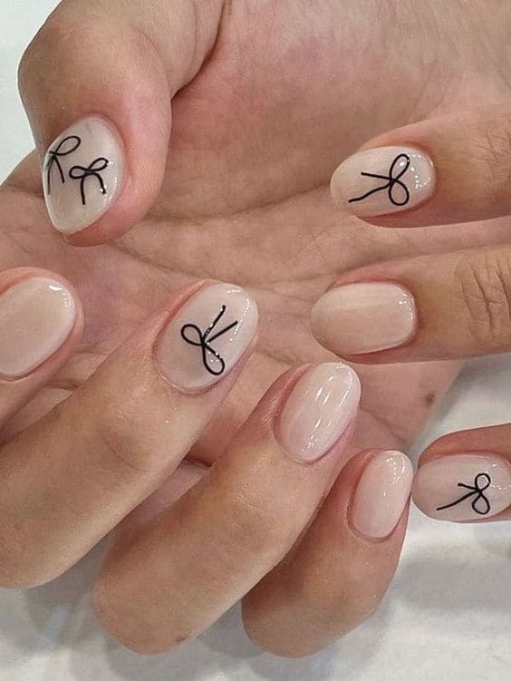 Delicate Bow Nail Designs