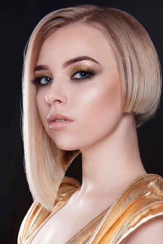 Dramatic Blonde Bob Cut