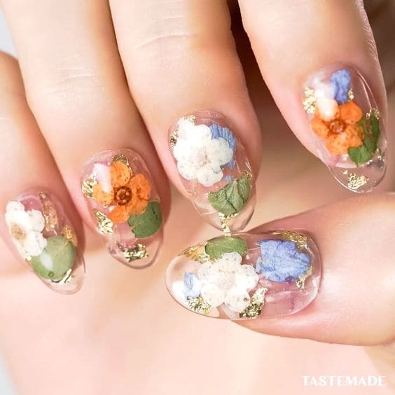 Dried Flower Nail Art6