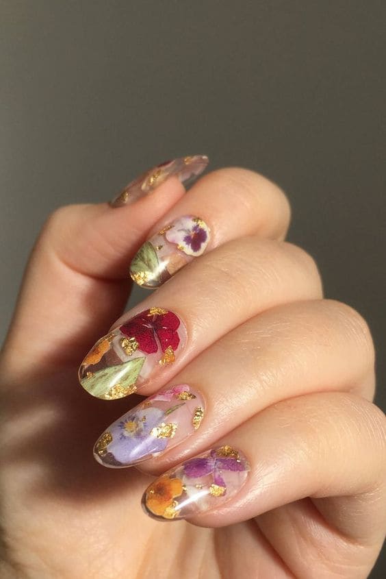 Dried Flower Nail Art7