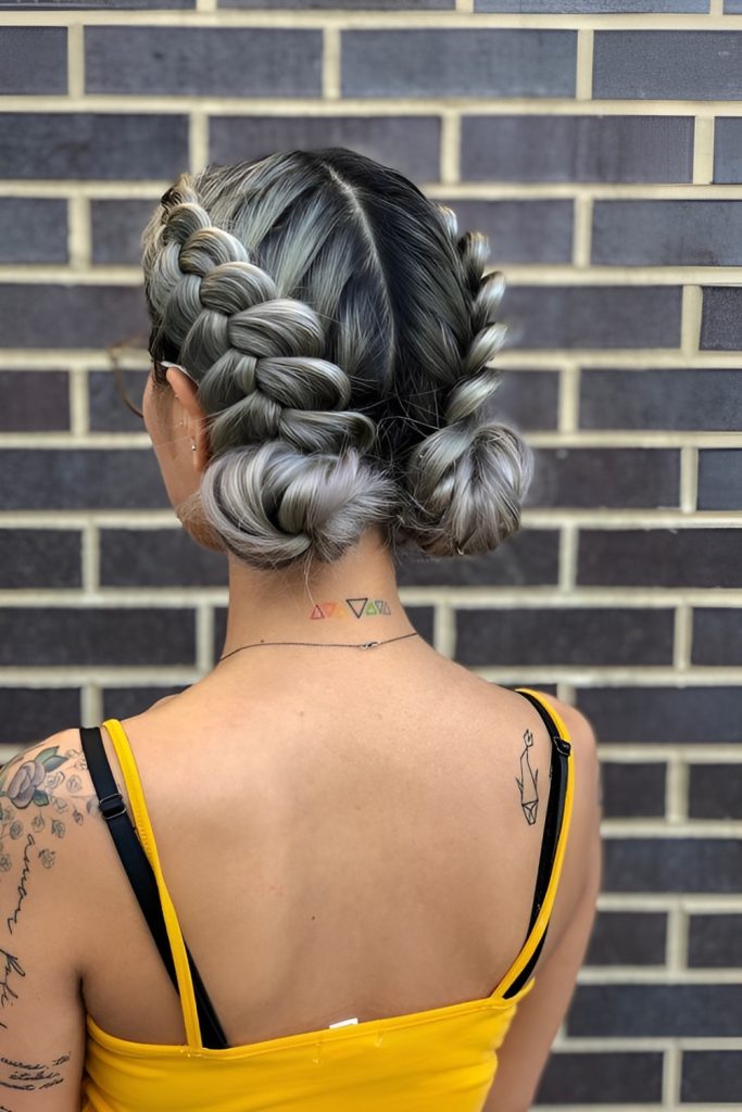 Dutch Braids With Twin Buns