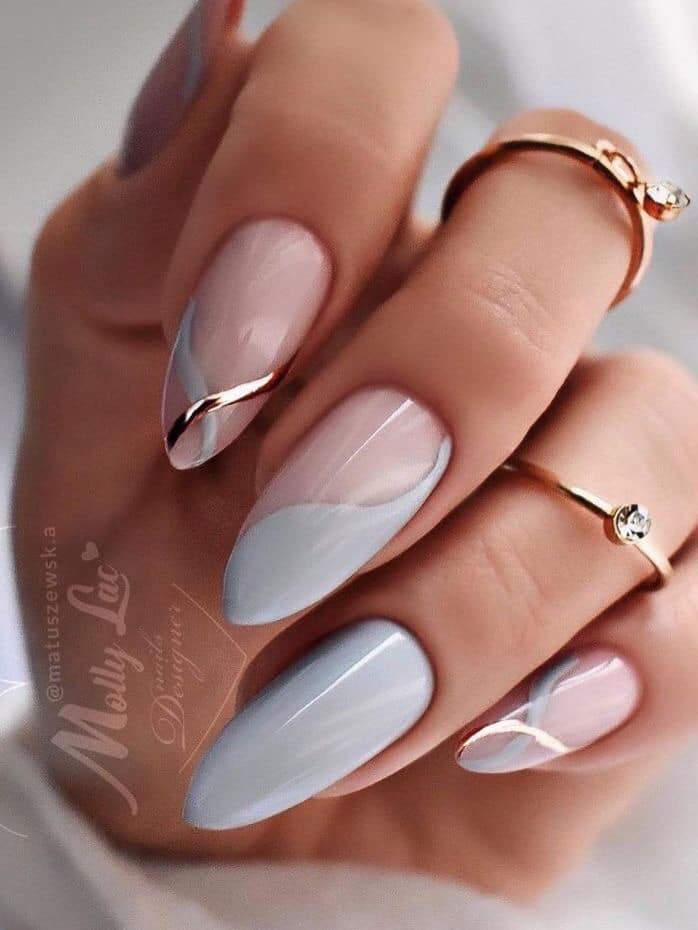  Elegant Light Grey Nail Designs