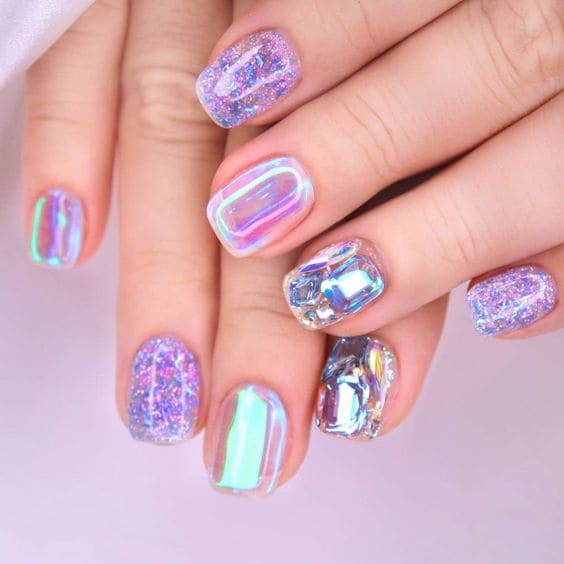 Enchanting Aurora Nail Look