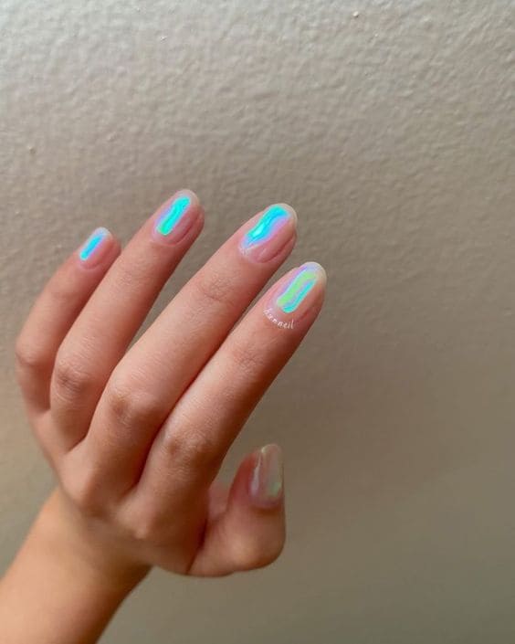 Enchanting Aurora Nail Look