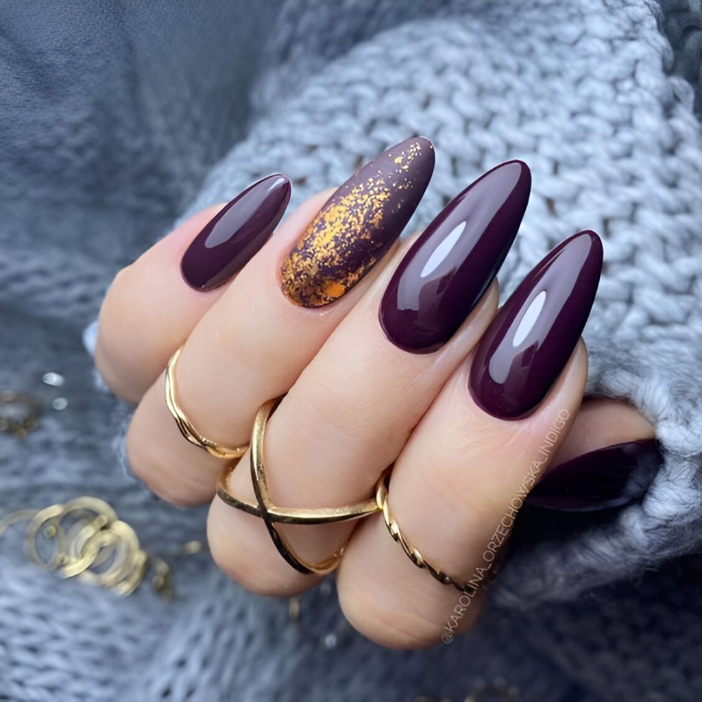 Fall Glitter Vampy Nails