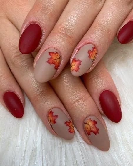 Fall Leaves Nail Art