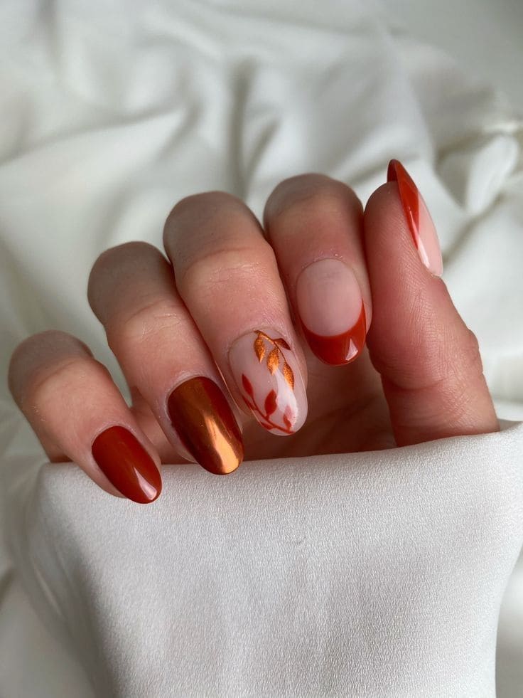 Fall Leaves Nail Art
