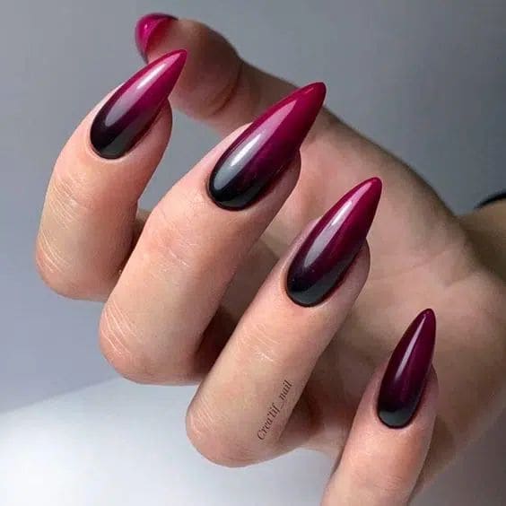 Fall Ombre Almond Nails