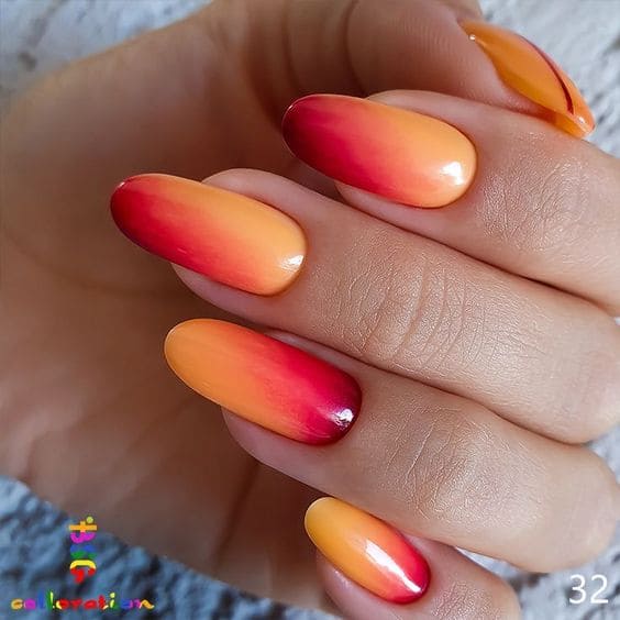 Fall Ombre Almond Nails2