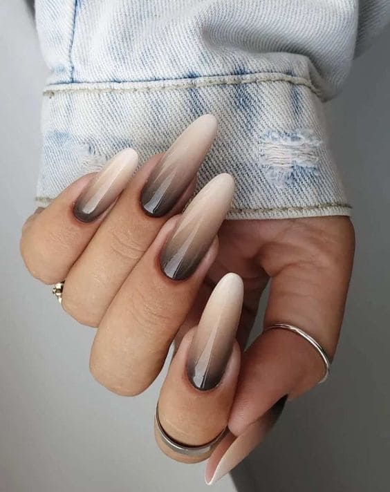 Fall Ombre Almond Nails
