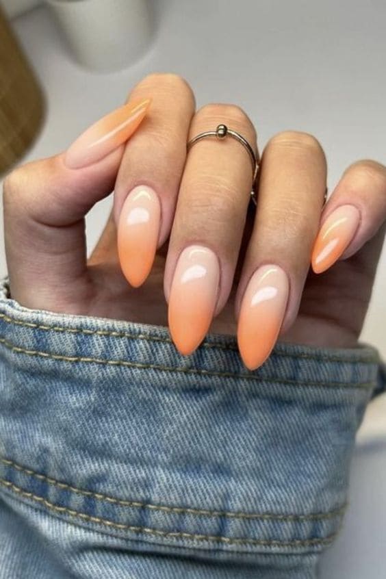 Fall Ombre Almond Nails