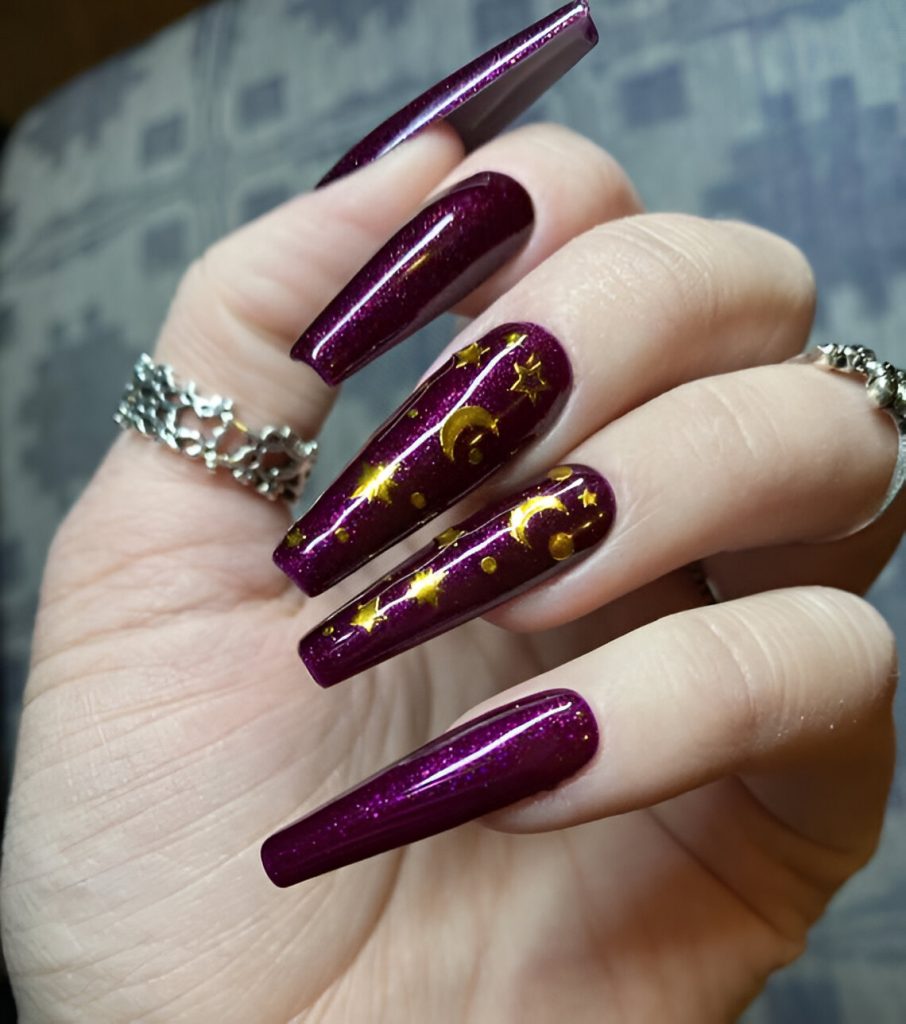 Fancy Purple Vampy Nails