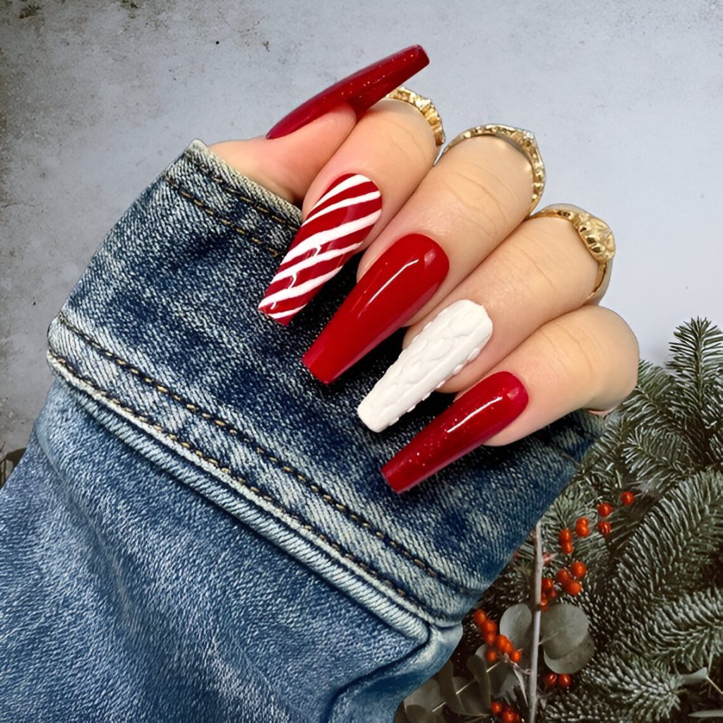 Festive Coffin Nails