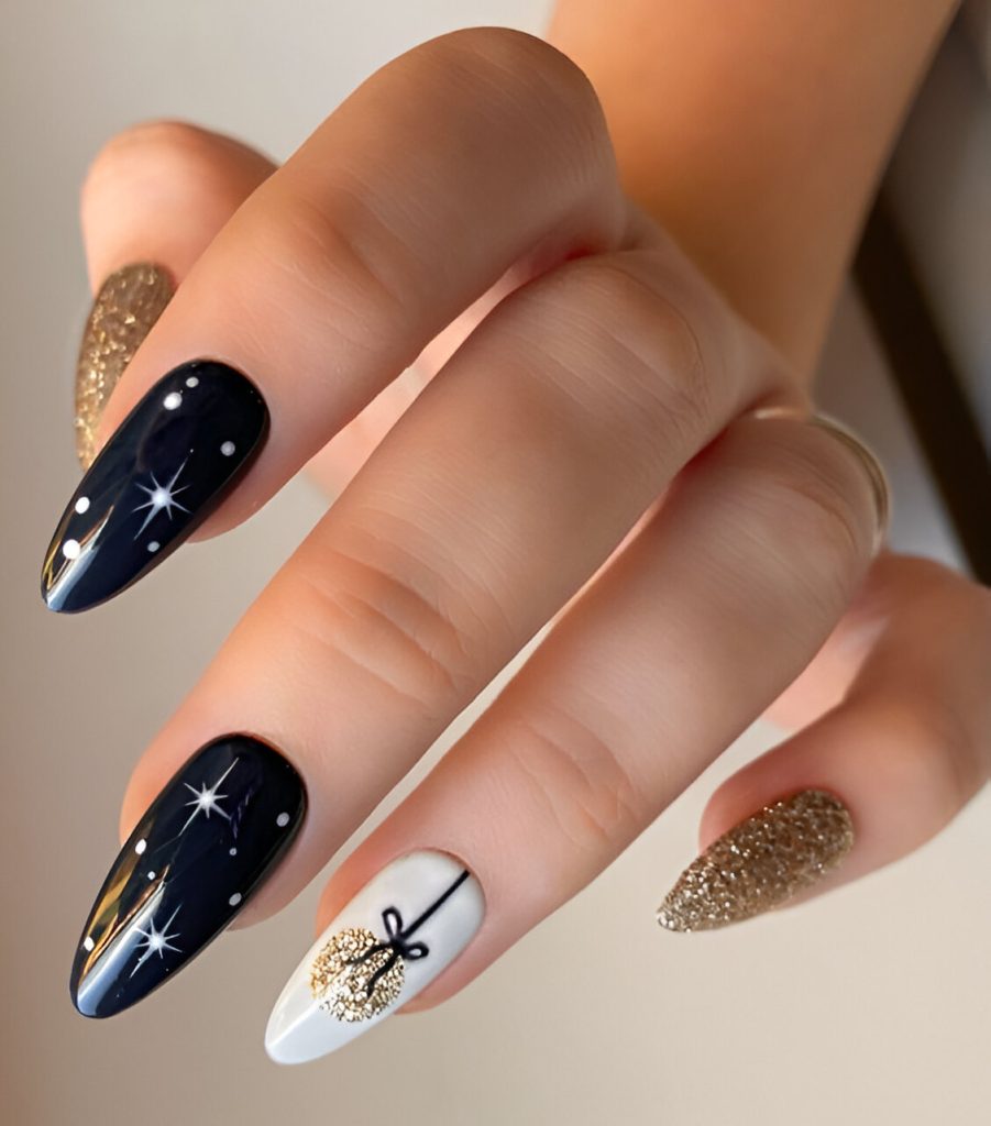 Festive Nail Art New Year's Eve
